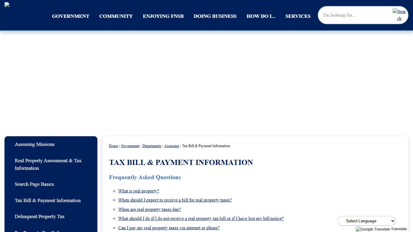Tax Bill & Payment Information | Fairbanks North Star Borough, AK